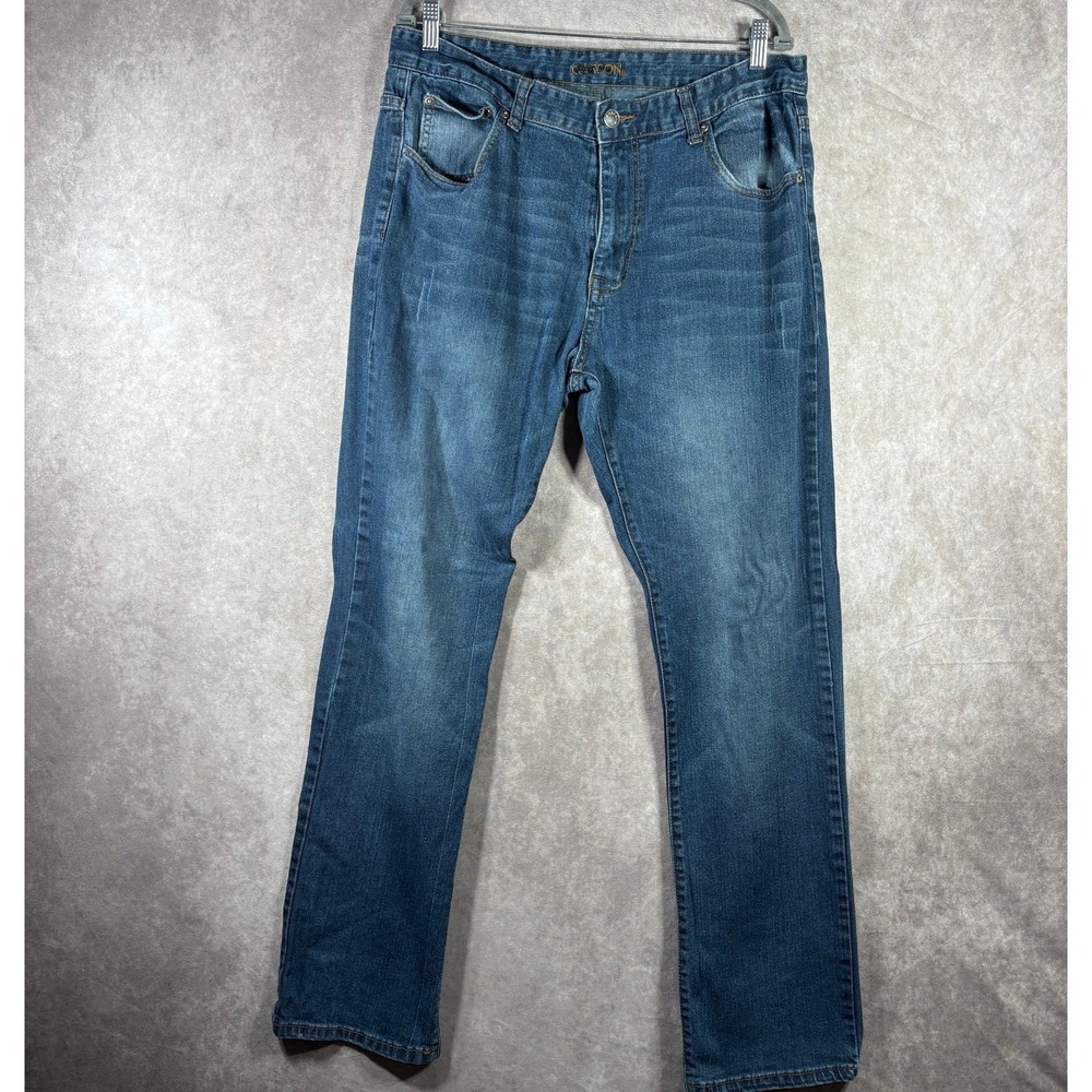 Carbon Jeans Mens Size 36X34 Blue Dark Wash Denim Relaxed Straight Pocket Casual